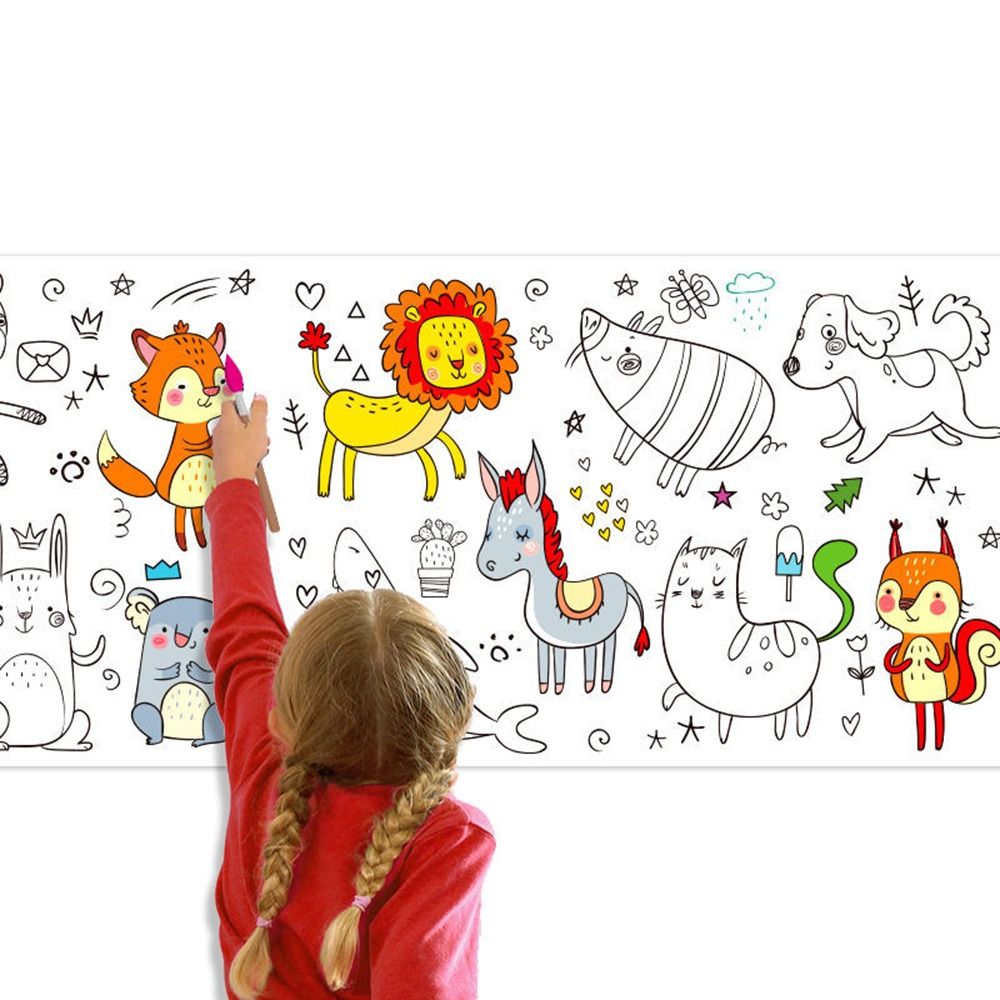Kids Educational Workbooks - Rouleau de papier à colorier mural