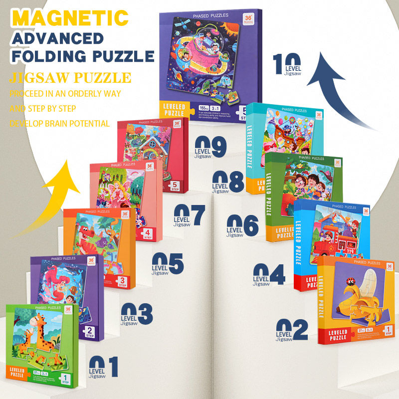 Kids Education Book - Puzzle magnétique en bois pour enfants,