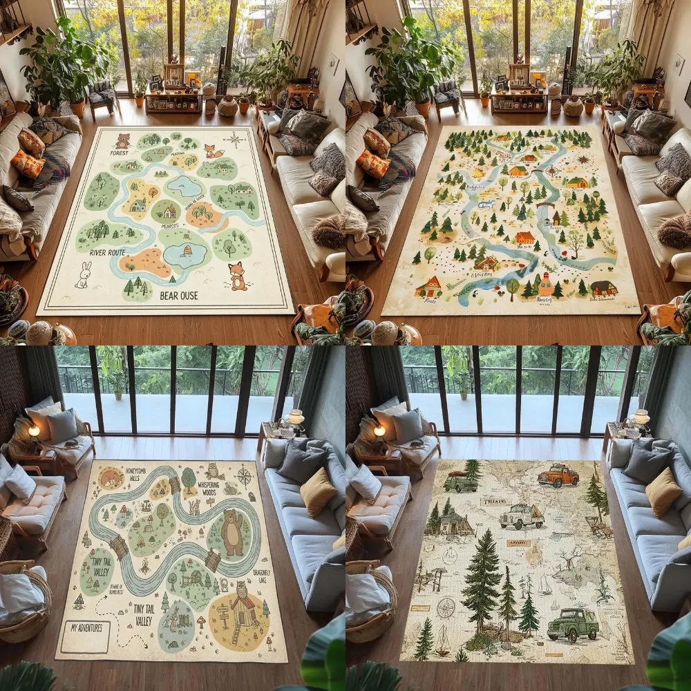 Kids Education Room - Tapis de carte du monde interactif