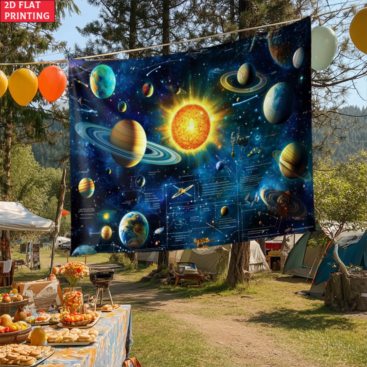 Tapisserie planète système sol - Kids Education Room avis et prix