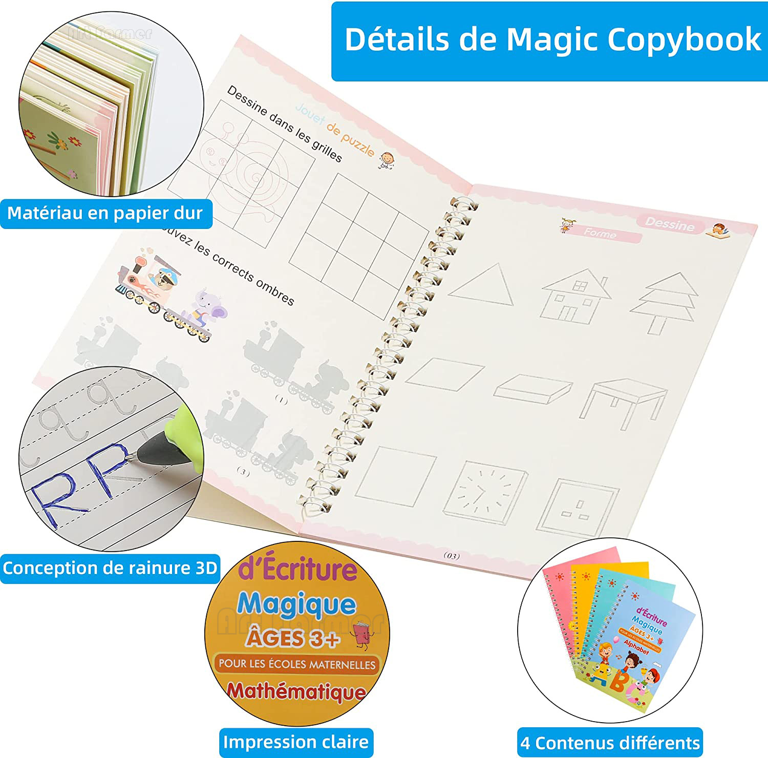 Livre de copie magique françai - Kids Educational Workbooks avis et prix