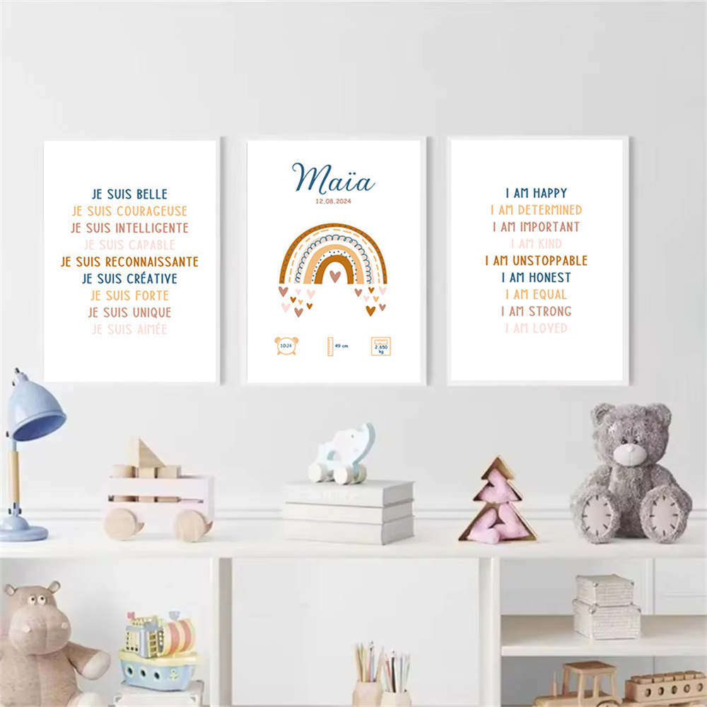 Affiche de naissance personnal - Kids Education Name avis et prix